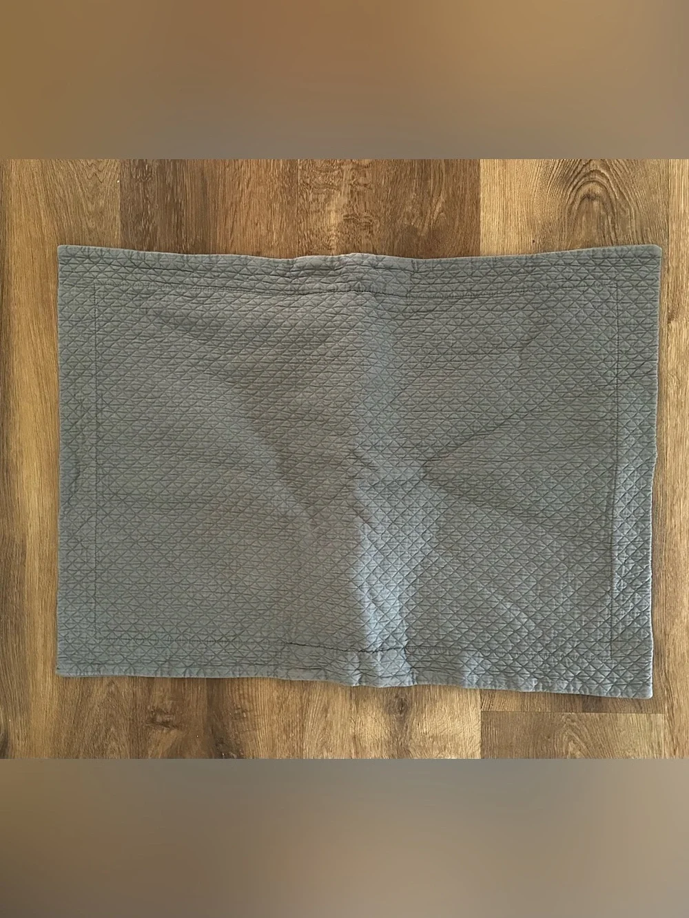Restoration Hardware Vintage Wash Diamond Quilted Cotton Shams Grey - 2 Standard